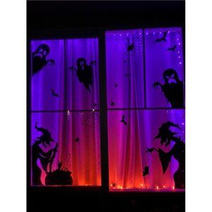 Large Halloween Window Clings Decorations - Silhouette Decorations With Scary